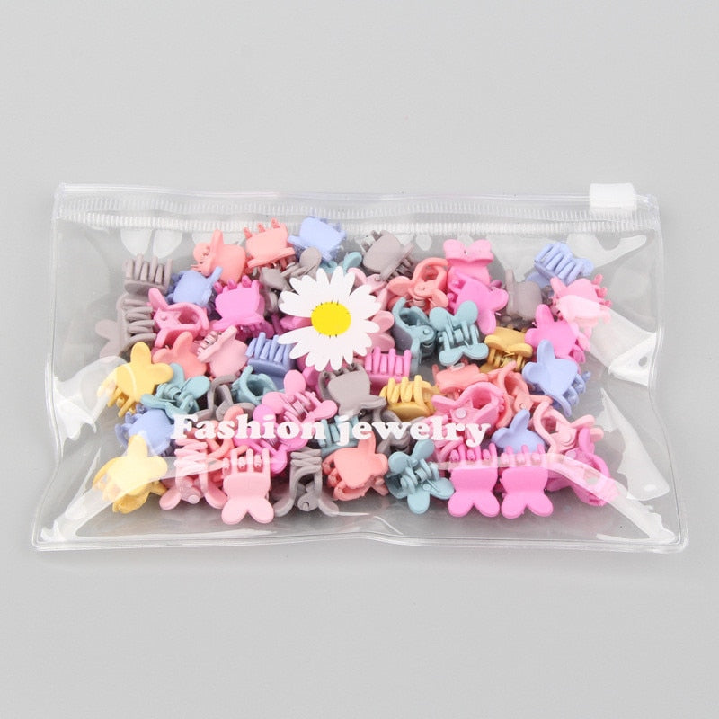 30Pcs/Bag Cute Girls Baby Heart Flower Crown Animals Colorful Hair Claws Sweet Hairpins Hair Clips Kid Hair Accessories