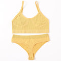 Seamless Women Bra Briefs Set Push Up Bra Crop Top High Waist Panties Sexy Lingerie Set Low Back Bralette Fitness Underwear Set
