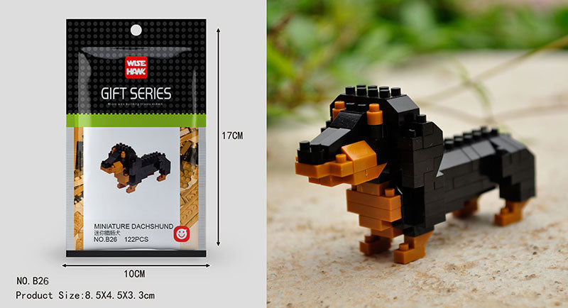 Mini Building Blocks 3D Animal  Diamond Model Micro Bricks Dog Cat Bird Moose Wolf Panda Macaw Toys For Children Birthday Gifts