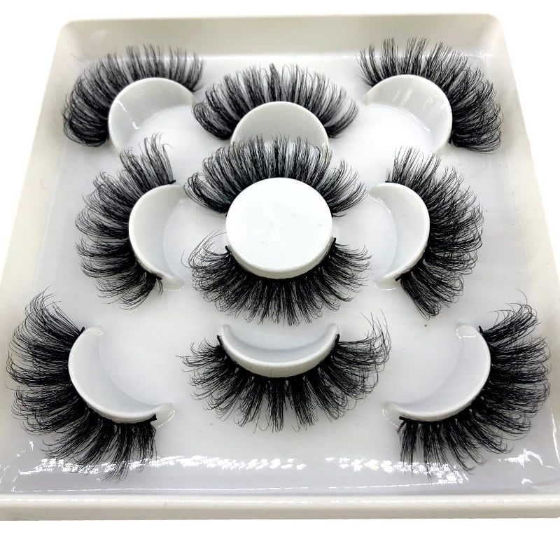 2022 New 5 pairs natural false eyelashes fake lashes long makeup 3d mink lashes eyelash extension mink eyelashes short eyelashes
