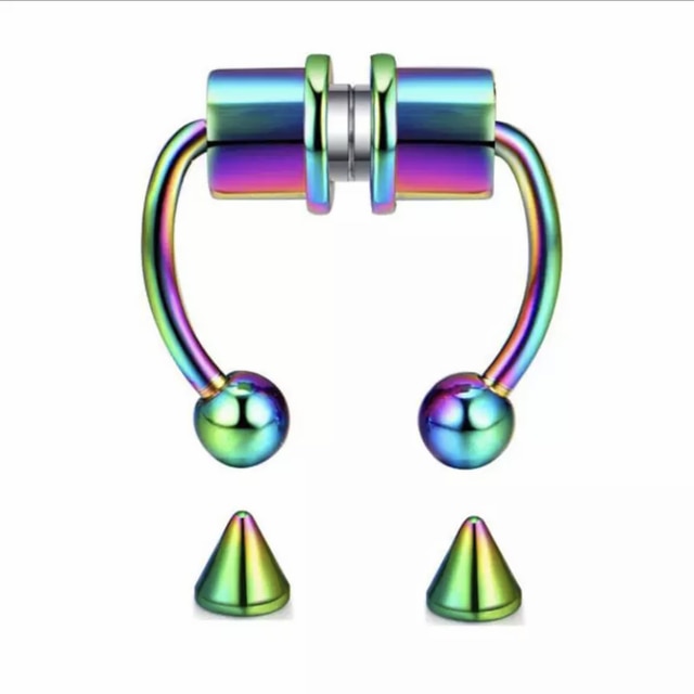 2021 Fake Piercing Nose Ring Alloy Nose Piercing Hoop Septum Rings For Women Fashion Body Jewelry Gifts Magnetic Fake Piercing