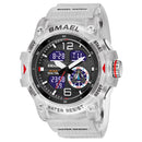 2022 New SMAEL Dual Time Men Watches 50m Waterproof Military Watches for Male 8007 Shock Resisitant Sport Watches Gifts Wtach