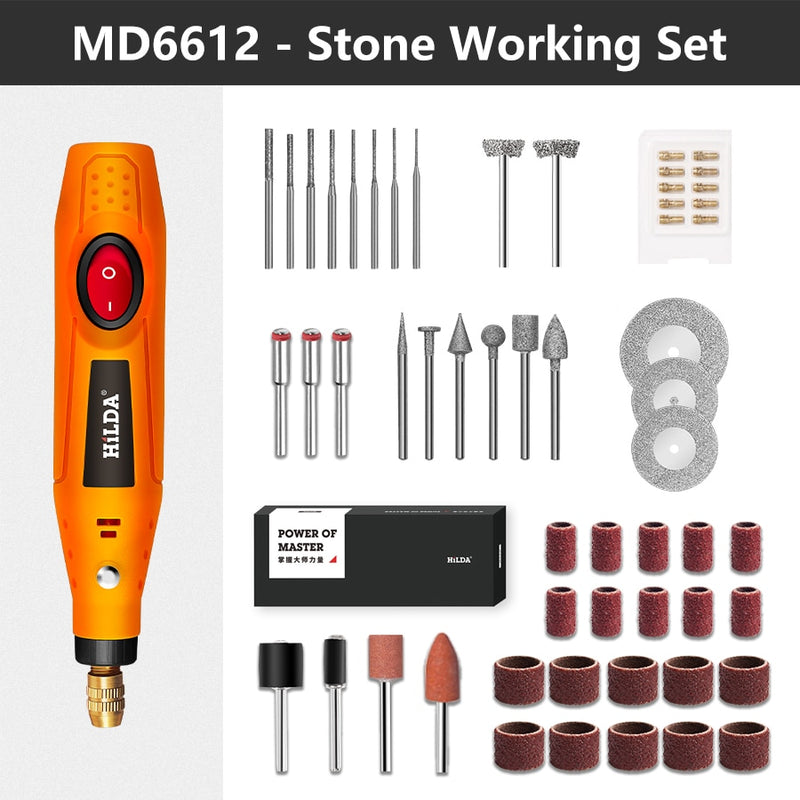 HILDA Mini Drill Rotary tool 12V Engraving Pen With Grinding Accessories Set Multifunction Mini Engraving Pen