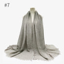 180X95CM Women Classic Muslim Crinkle Hijab Scarf Soft Cotton Head Scarves Turban Shawls Wraps Islamic Headband Femme Musulman