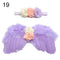 2pcs/set Cute Newborn Angel Feather Wings with Baby Girl Rose Flower Headband Hair Accessories for Infant Photography Props