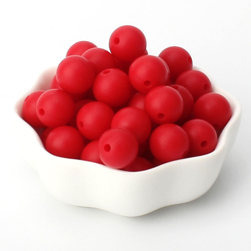 12mm 20pcs Silicone Baby Beads Round Teether Teething Beads DIY Pacifier Chain Necklace Pendant Toys BPA Free Baby Accessories