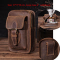 Real Leather men Casual Design Small Waist Bag Cowhide Fashion Hook Bum Bag Waist Belt Pack Cigarette Case 5.5&quot; Phone Pouch 1609