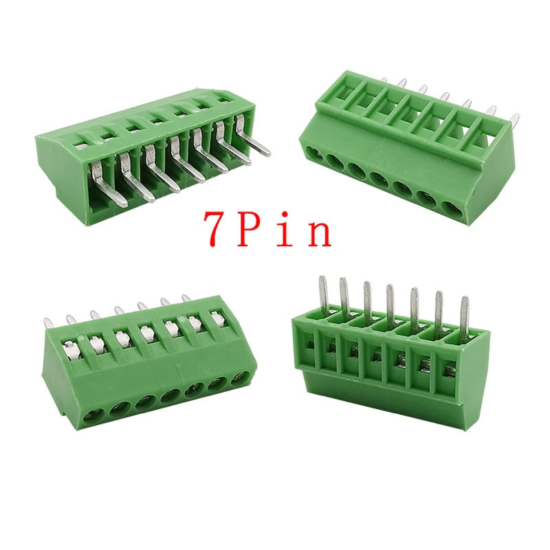 2.54mm/0.1&quot; Pitch PCB Screw Terminal Block Connector 2P 3P 4P 5P 6P 7P 8P 9P 10P 12P 16Pin Terminals 150V 6A for 26-18AWG Cable