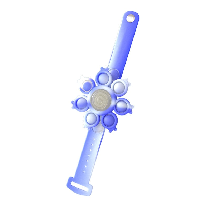 Octopus Spinning Pop Fidget Spinner Figet Toys Anti Stress Pops Wristband Light Bracelet Kawaii Push Bubble Kids Christmas Gifts