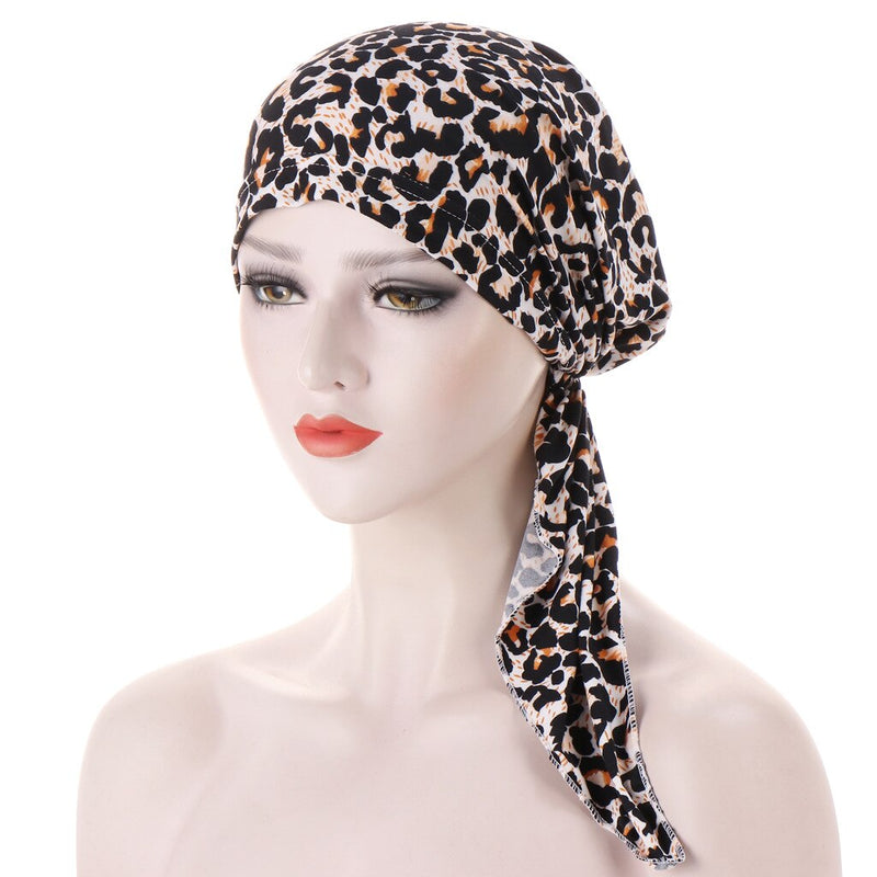 2021 New Elastic Fashion Turban Hat Solid Color Women Warm Winter Headscarf Bonnet Inner Hijabs Cap Muslim Hijab femme Wrap Head