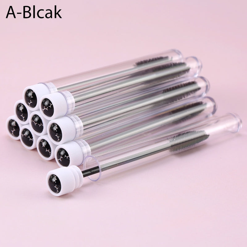 10pcs Pink Eyelashes Brushes Reusable Eyebrow Brush for Eyelash Extension Crystal Eyelash Brush Mascara Tube Make Up Hot Sales