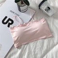 Fashion Women Sling Tube Top Sexy Bra Top Breathable Chest Pad Wearing Underwear Seamless Ice Silk Breast Wrap Lingerie Female