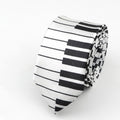 Classic Fashion Men&#39;s Skinny Tie Colorful Musical Notes Printed Piano Guitar Polyester 5cm Width Necktie Party Gift Accessory