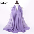 Muslim 2021 New Chiffon Hijab Scarf Women Solid Color Soft Long Shawls and Wraps Islamic Head Scarves Fashion turbante mujer