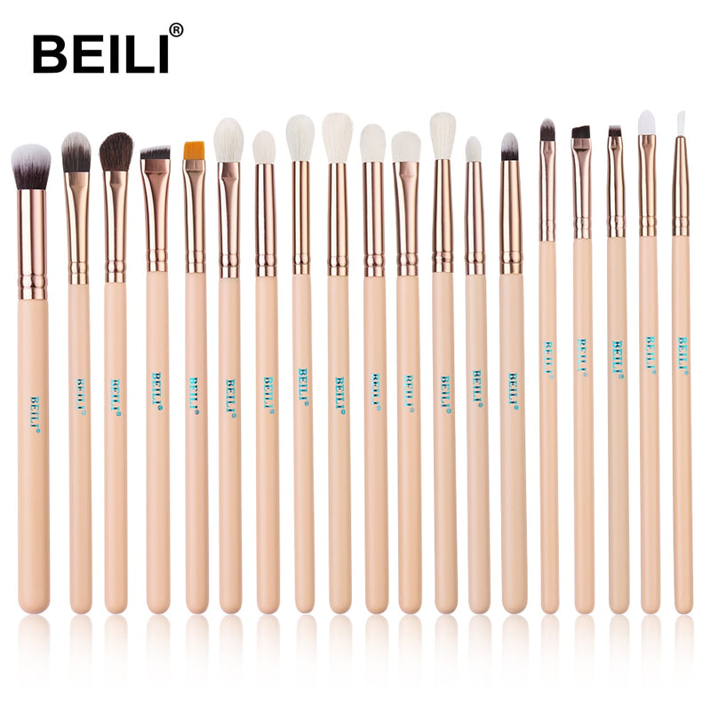 BEILI Black 10-19Pcs Makeup Brushes Natural Hair Eyeshadow Blending Eyeliner Makeup Brush Set Shader Eyebrow brochas maquillaje