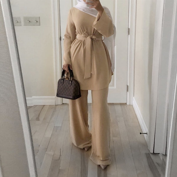 Eid Mubarak Kaftan Dubai Abaya Turkey Muslim Fashion Hijab Dress Sets Islam Clothing Abayas For Women Musulman Ensembles De Mode