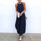 Women Dress Summer 2021 Casual Sleeveless Retro Halter Solid Beach Long Dress Round Neck Sling Fashion Beach Clothes Plus Size