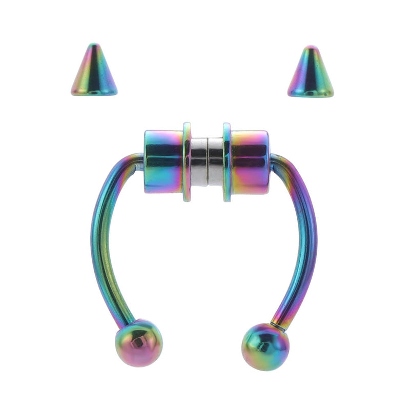 Stainless Steel Fake Piercing Nose Ring for Women Men Magnetic Septum Piercing Nose Cuff Punk Hip Hop Fake Body Jewelry Ear clip