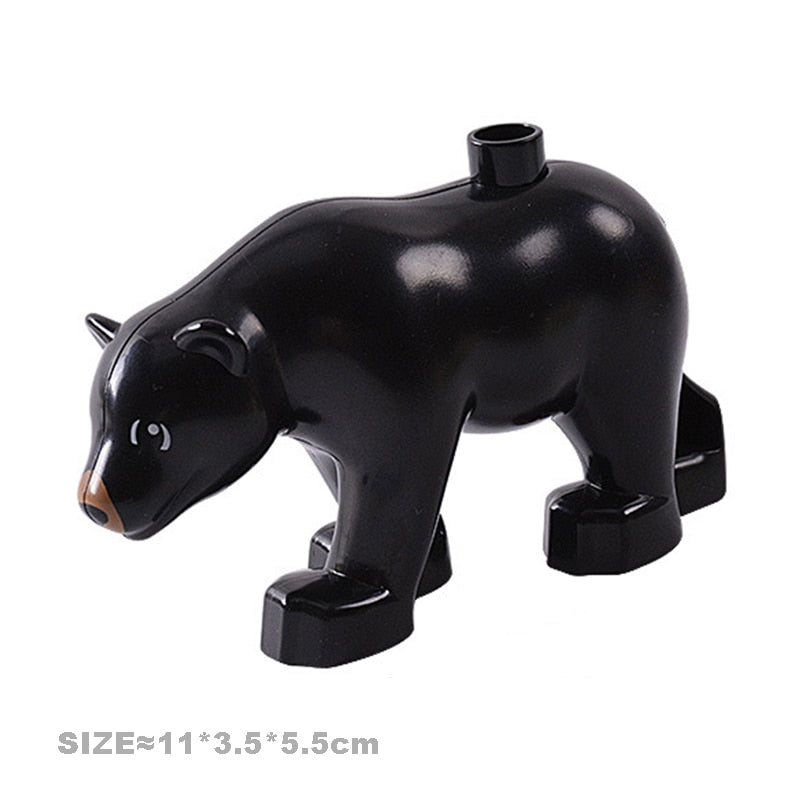 Big Size Building Blocks Cat Dog Pig Rabbit Model Accessories Compatible Bricks Farm Animals Set Assemble Education Toys For Kid