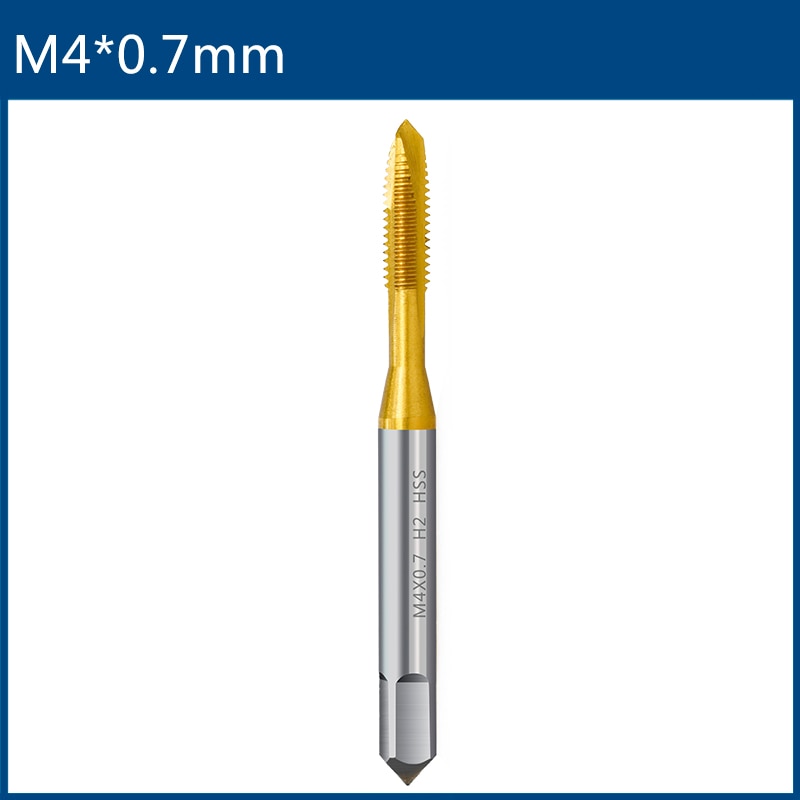 HSS Titanium Coating Screw Tap Drill Bit M2 M2.5 M3 M3.5 M4 M5 M6 M8 M10 M12 Metric Straight Flute Thread Tap Hand Tools