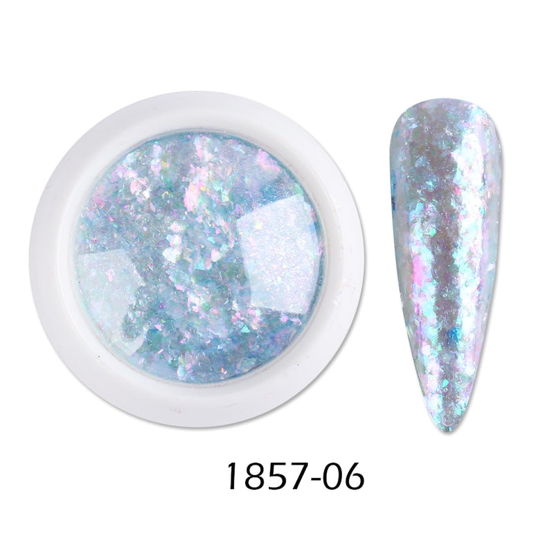 Crystal Fire Opal Flakes Nail Sequins Purple Holographic Glitter DIY Chrome Powder for Spring Nails Manicure Paillettes GL1857