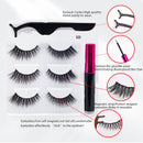 3Pairs Magnetic Lashes 3D Mink Eyelashes Wholesale Fake Eyelashes Magnetic Eyeliner With Tweezer Makeup Set For Beauty Faux Cils