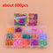 600-1500pcs+ Colorful Loom Bands Set Candy Color Bracelet Making Kit DIY Rubber Band Woven Bracelet Kit Girls Craft Toys Gifts