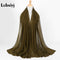 Muslim 2021 New Chiffon Hijab Scarf Women Solid Color Soft Long Shawls and Wraps Islamic Head Scarves Fashion turbante mujer