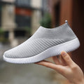 Women Flats Shoes Plus Size 43 Breathable Mesh Platform Sneakers Women Slip on Soft Ladies Casual Shoes Woman Knit Sock Flats 36