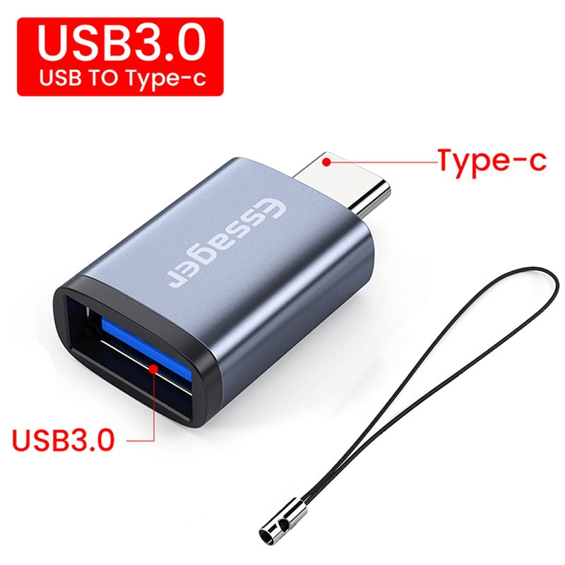 Essager USB 3.0 Type-C OTG Adapter Type C USB C Male To USB Female Converter For Macbook Xiaomi Samsung S20 USBC OTG Connector