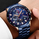 2022 New LIGE Fashion Mens Watches Stainless Steel Top Brand Luxury Sport Chronograph Quartz WithWatch For Men Relogio Masculino