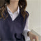 Fashion Autumn Winter Sleeveless Sweaters Vest Women V-neck Solid Simple Slim All-match Casual Korean Style Teens Sweater Tops