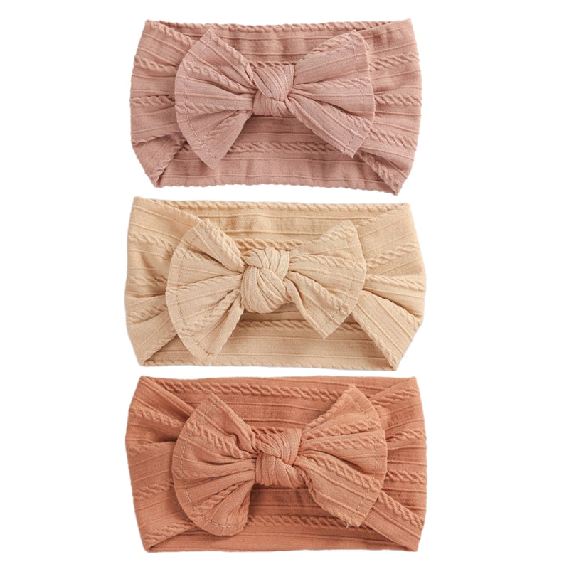 3pcs/lot Cable Knit Baby Girl Headband Bandeau Bebe Nylon Headbands for Newborn Girls Elastic Hair Band Baby Hair Accessories