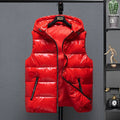 2022 New Women Winter Bright Vests Hooded Thick Vest Waterproof Cotton Padded Sleeveless Coat Female Waterproof Thick Waistcoat