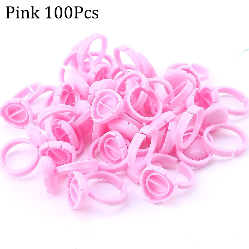 Wholesale 50/100Pcs Disposable Eyelash Glue Fan Cup Rings Holder  Container Tattoo Pigment Eyelash Extension Tools Lash Supplies