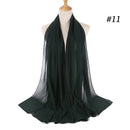 Muslim Bubble Chiffon Hijab Scarf Women Solid Color Soft Long Shawls and Wraps Georgette Head Scarves Ladies Hijabs