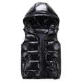 Women Winter Vests Hooded 2022 New Short Bright Color Vest Cotton Padded Jacket Sleeveless Female Winter Waistcoat Vest