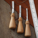 3 size A4mm A6mm A8mm Practical Leather Craft Edge Beveler Skiving Beveling Knife DIY Cutting Hand Craft Tool with Wood Handle