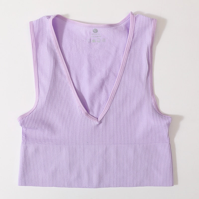 Vintage Crop Top Women Seamless Underwear Sexy Lingerie Female Tanks Vest Harajuku Deep V Neck Summer Camis Crop Top Camisole