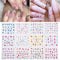 12 Designs Nail Stickers Set Mixed Floral Geometric Nail Art Water Transfer Decals Sliders Flower Leaves Manicures Decoration