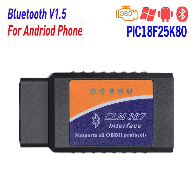 Bluetooth ELM327 V1.5 PIC18F25K80 Chip Car OBD2 Code Reader BT J1850 Power Switch on/off OBDII ELM 327 Diagnostic tool Scanner