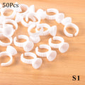 Wholesale 50/100Pcs Disposable Eyelash Glue Fan Cup Rings Holder  Container Tattoo Pigment Eyelash Extension Tools Lash Supplies