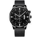 2022 Men&#39;s Fashion Business Calendar Watches Men Luxury Blue Stainless Steel Mesh Belt Analog Quartz Watch relogio masculino