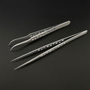 Industrial Tweezers Electronics Anti-static Curved Straight Tip Precision Stainless Forceps Phone Repair DIY Hand Tools Sets