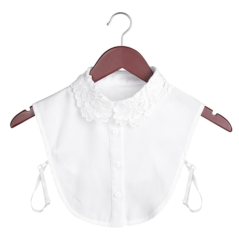 Fashion White Black Lace Fake Collar Blouse Vintage Detachable Shirt False Collar Lapel Blouse Top Women Clothes Accessories