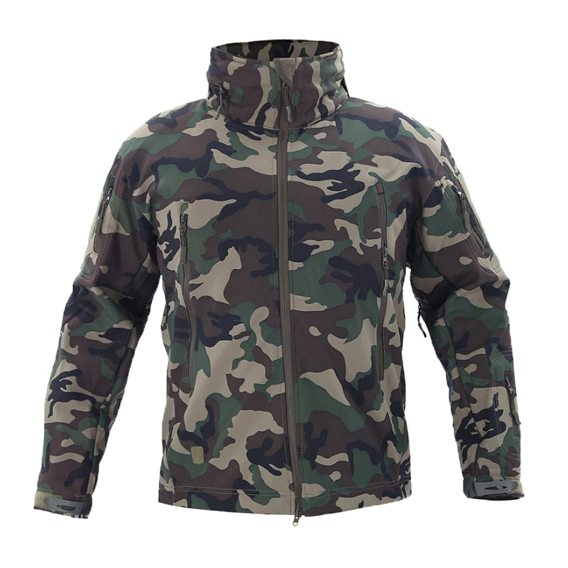 Winter Military Fleece Jacket Men Soft shell Tactical Waterproof Army Camouflage Coat Airsoft Clothing Multicam Windbreakers