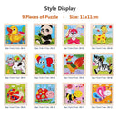 11X11CM Kids Wooden Puzzle Toy Vehicle Animal Jigsaw Cartoon Animal Traffic Tangram Toys Educational Toys Puzzles for Kids Gifts
