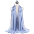 Muslim new Bubble Chiffon Hijab Scarf Women Solid Color Soft Long Shawls and Wraps Georgette Islamic Head Scarves Ladies Hijabs