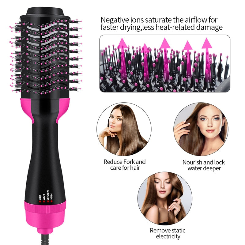 Hair Dryer Hot Air Brush Hair Brush Volumizer Salon Hot Air Styling Brush Negative Ion Hair Curler Hairdryer Brush Dryer Brush