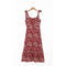 Dresses For Women 2022 Elegant Vintage Floral Dress Frill Sweetheart Neck Sleeveless Strap Tie Ruffle Hem Summer Beach Dress